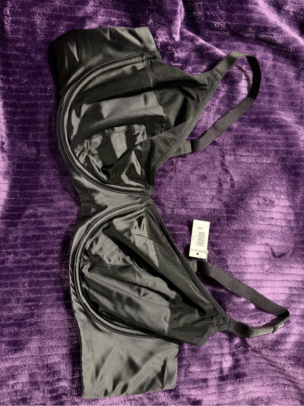 Torrid Black Satin and mesh Full-Coverage Underwire Bra